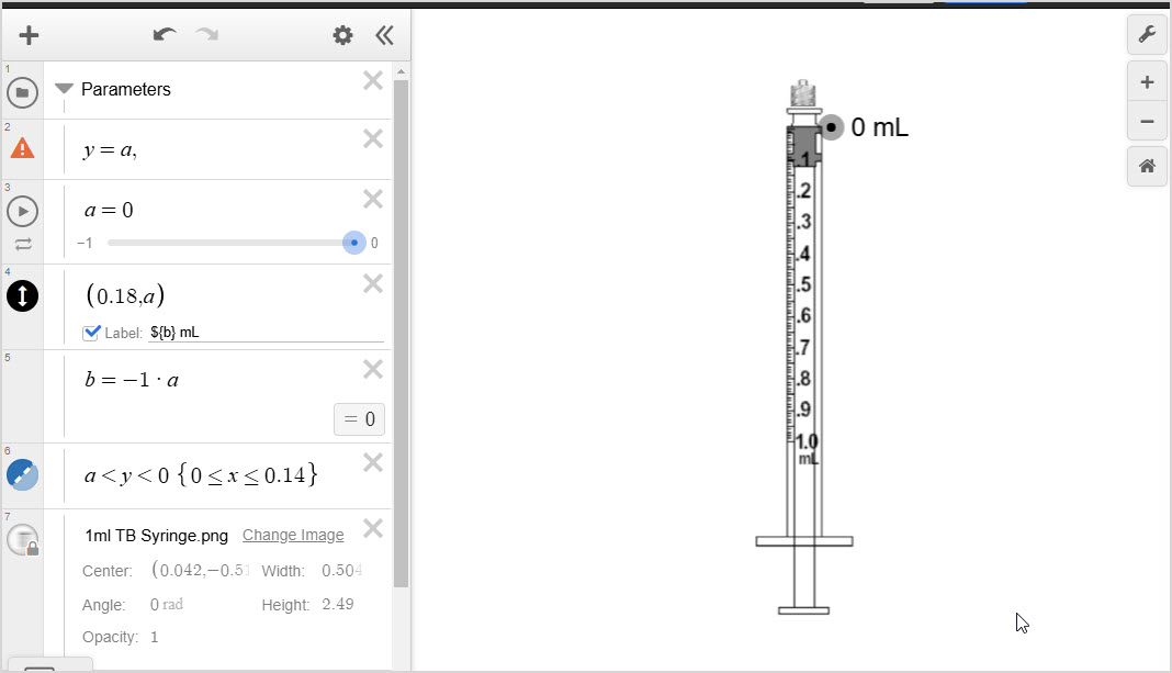 The interactive app you want to grade in Möbius is opened in Desmos.